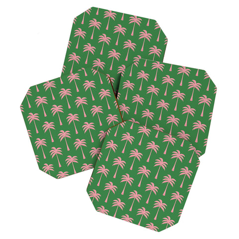 Design by Spark Pink Palm Tree Oasis Coaster Set