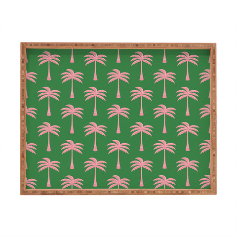 Design by Spark Pink Palm Tree Oasis Rectangular Tray