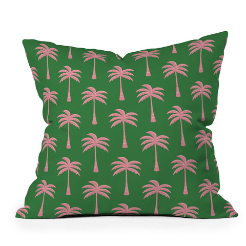 Design by Spark Pink Palm Tree Oasis Throw Pillow