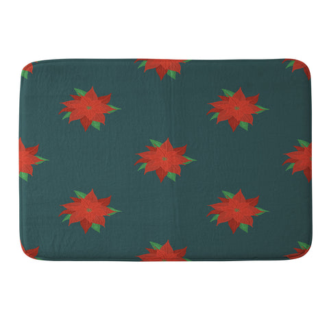 Design by Spark Poinsettia Florals Memory Foam Bath Mat