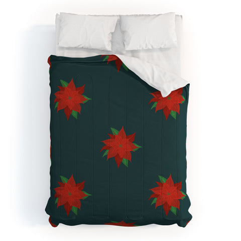 Design by Spark Poinsettia Florals Comforter