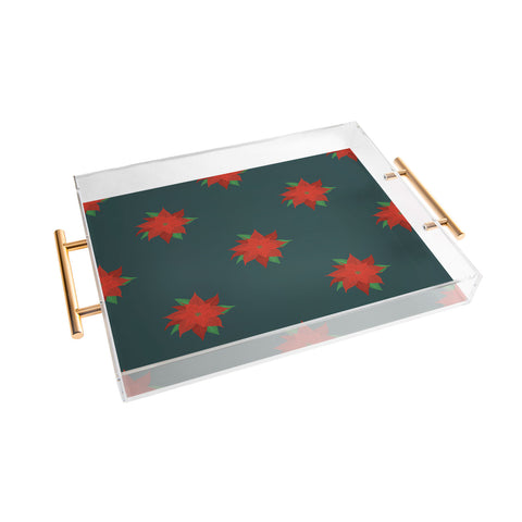Design by Spark Poinsettia Florals Acrylic Tray