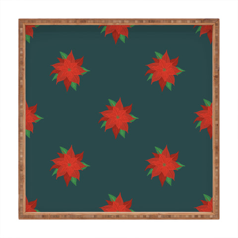 Design by Spark Poinsettia Florals Square Tray
