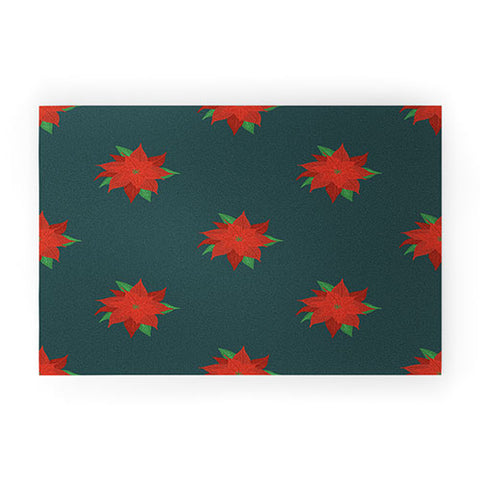 Design by Spark Poinsettia Florals Welcome Mat