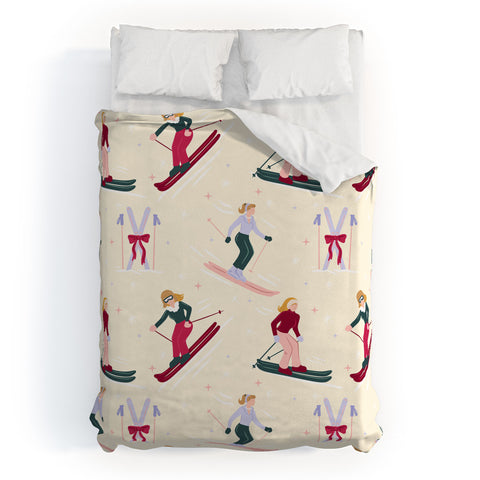 Design by Spark Retro Ski Girls Duvet Cover
