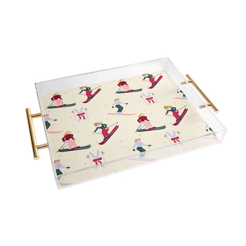 Design by Spark Retro Ski Girls Acrylic Tray