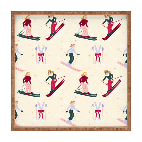 Design by Spark Retro Ski Girls Square Tray