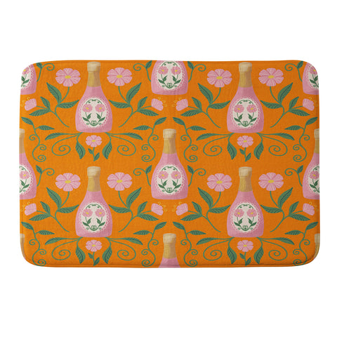 Design by Spark Rose Bubbly And Florals Memory Foam Bath Mat