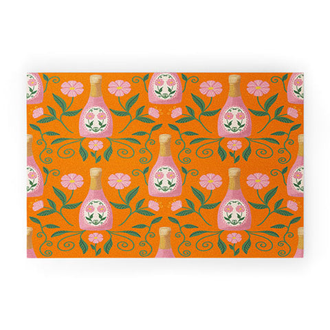 Design by Spark Rose Bubbly And Florals Welcome Mat