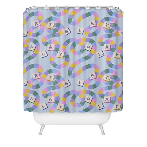 Design by Spark Scrabble Board Game Night Shower Curtain