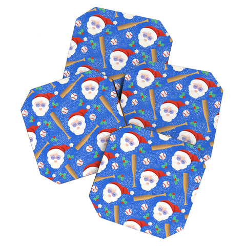 Design by Spark Sporty Baseball Santa Coaster Set