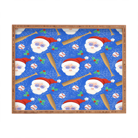 Design by Spark Sporty Baseball Santa Rectangular Tray