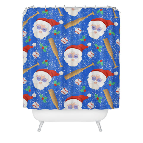 Design by Spark Sporty Baseball Santa Shower Curtain