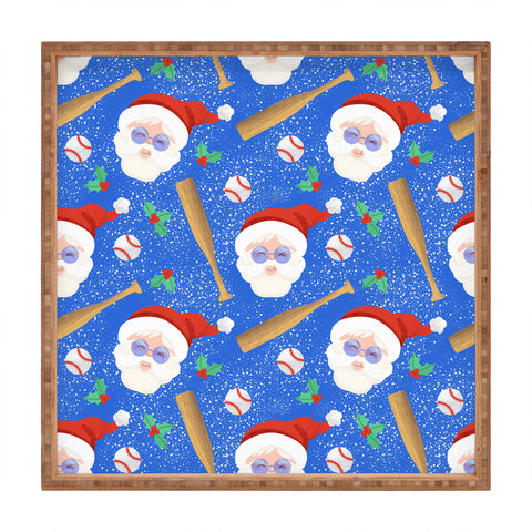 Design by Spark Sporty Baseball Santa Square Tray