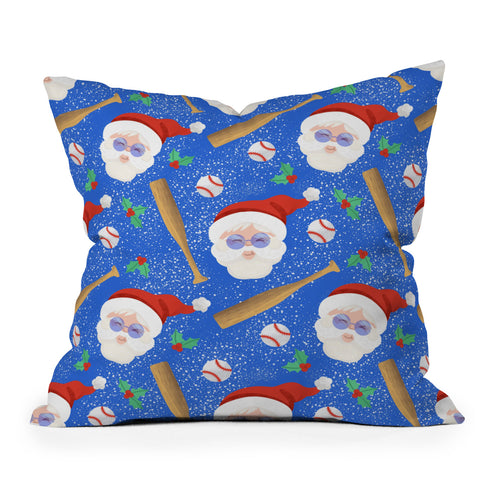 Design by Spark Sporty Baseball Santa Throw Pillow