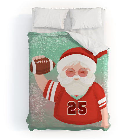 Design by Spark Sporty Football Santa Duvet Cover