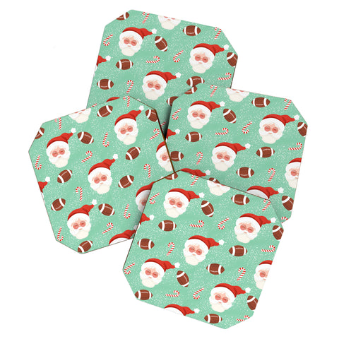 Design by Spark Sporty Football Santa Holiday Coaster Set