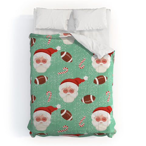 Design by Spark Sporty Football Santa Holiday Comforter