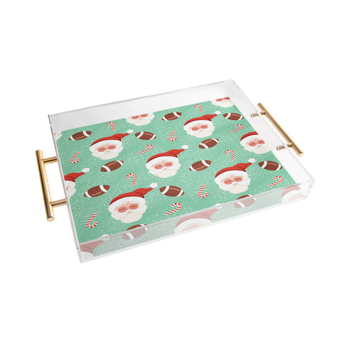 Design by Spark Sporty Football Santa Holiday Acrylic Tray