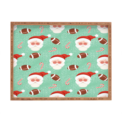 Design by Spark Sporty Football Santa Holiday Rectangular Tray