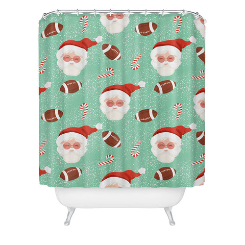 Design by Spark Sporty Football Santa Holiday Shower Curtain