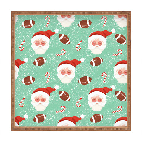 Design by Spark Sporty Football Santa Holiday Square Tray