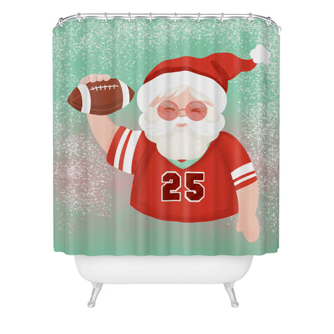 Design by Spark Sporty Football Santa Shower Curtain