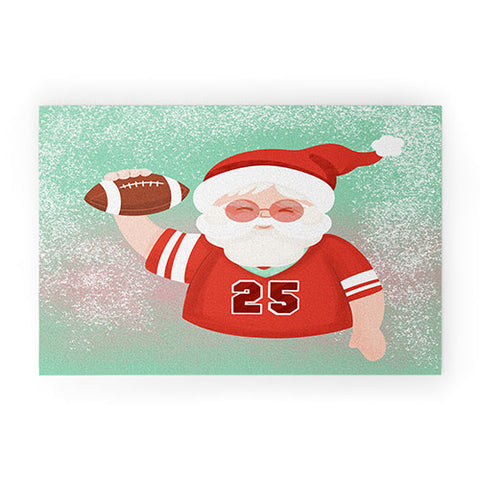 Design by Spark Sporty Football Santa Welcome Mat