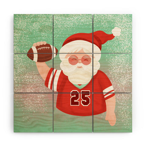Design by Spark Sporty Football Santa Wood Wall Mural