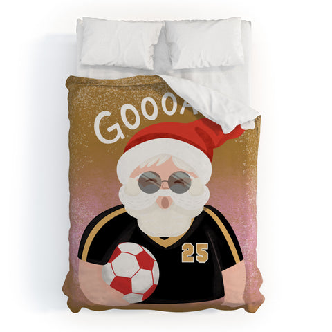 Design by Spark Sporty Soccer Santa Duvet Cover