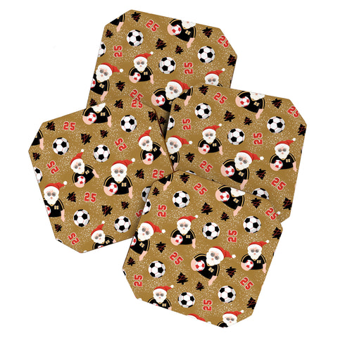 Design by Spark Sporty Soccer Santa Holiday Coaster Set