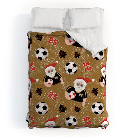 Design by Spark Sporty Soccer Santa Holiday Comforter
