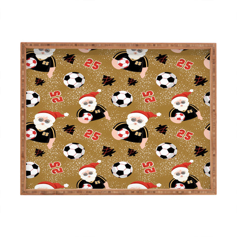 Design by Spark Sporty Soccer Santa Holiday Rectangular Tray
