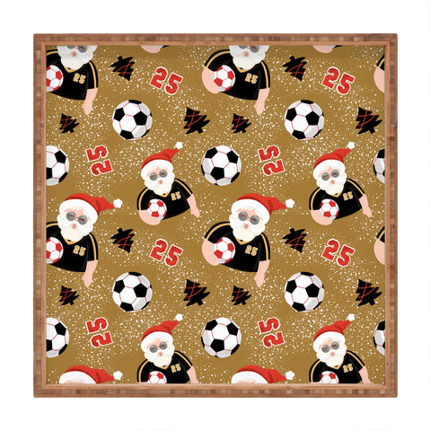 Design by Spark Sporty Soccer Santa Holiday Square Tray