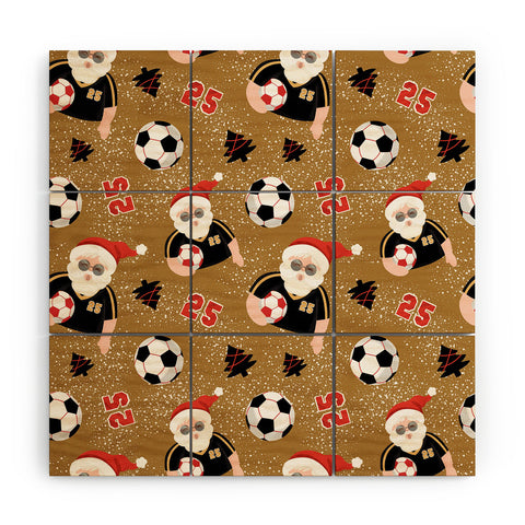 Design by Spark Sporty Soccer Santa Holiday Wood Wall Mural