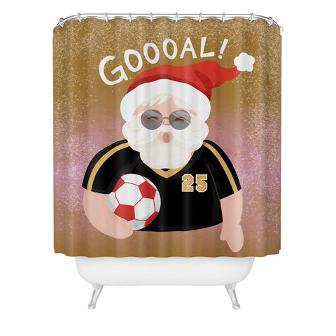 Design by Spark Sporty Soccer Santa Shower Curtain