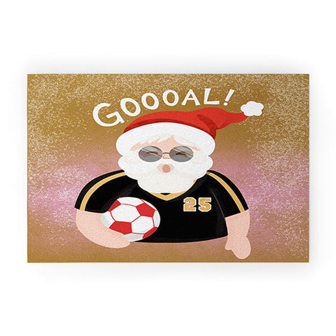 Design by Spark Sporty Soccer Santa Welcome Mat