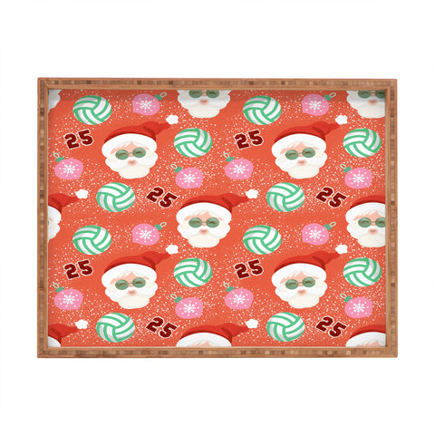 Design by Spark Sporty Volleyball Santa Rectangular Tray