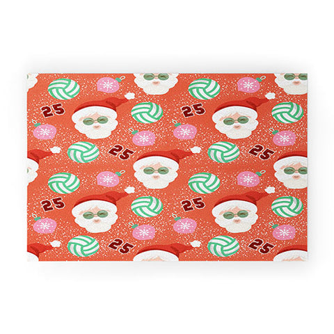 Design by Spark Sporty Volleyball Santa Welcome Mat