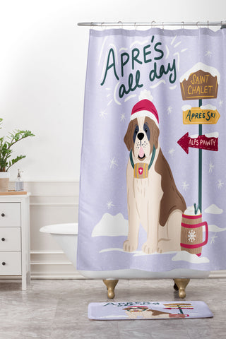 Design by Spark St Bernard Apres All Day Shower Curtain And Mat