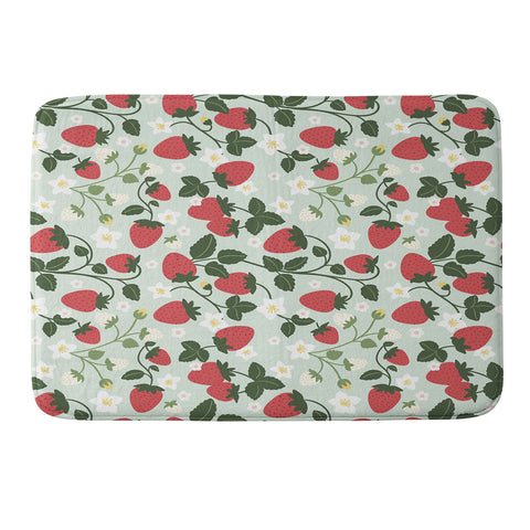 Design by Spark Strawberry Florals Fields Memory Foam Bath Mat