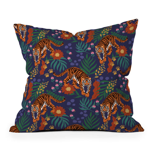 Design by Spark Tiger of the Glorious Jungle Throw Pillow