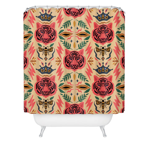 Design by Spark Tigress Queen Bee Shower Curtain