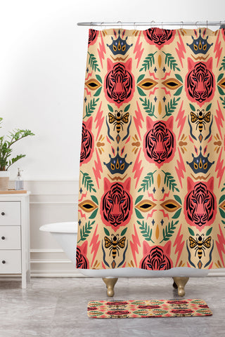 Design by Spark Tigress Queen Bee Shower Curtain And Mat