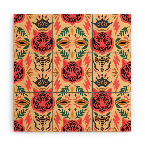 Design by Spark Tigress Queen Bee Wood Wall Mural