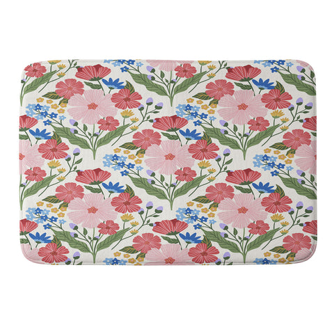 Design by Spark Wild Bloom Flowers Memory Foam Bath Mat