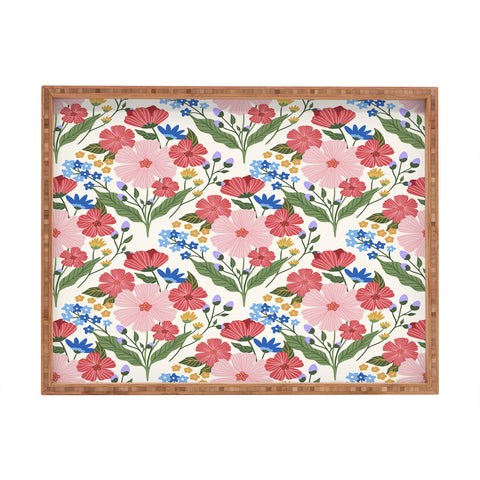 Design by Spark Wild Bloom Flowers Rectangular Tray