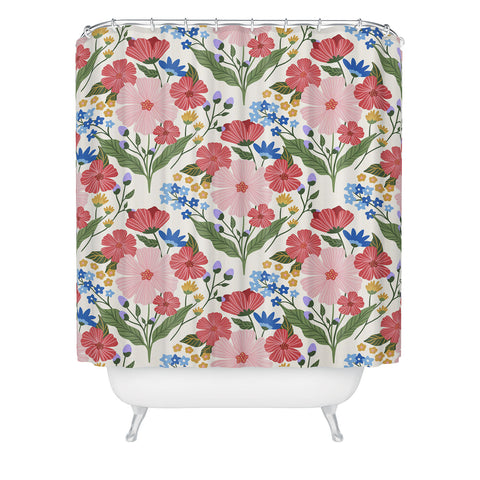 Design by Spark Wild Bloom Flowers Shower Curtain