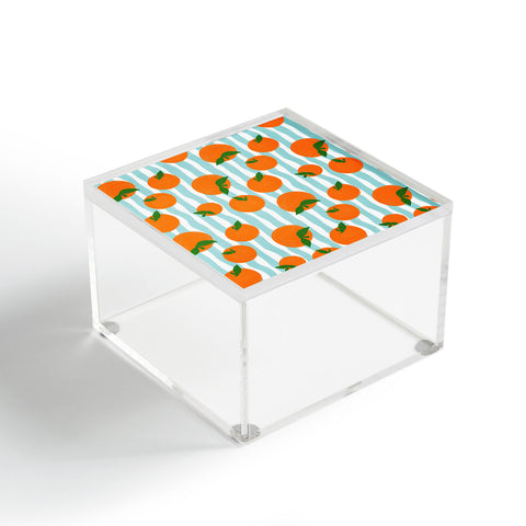 Design by Spark Zesty Oranges and Stripes Acrylic Box
