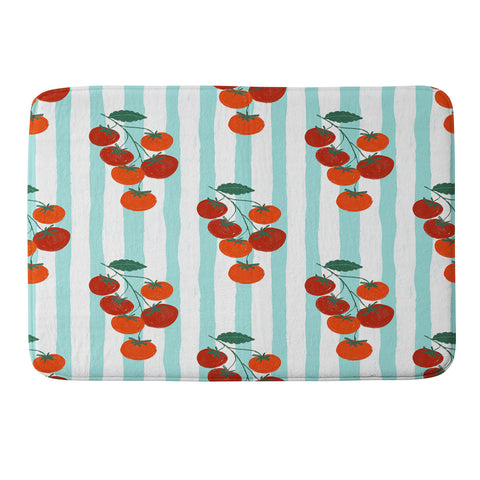 Design by Spark Zesty Tomatoes and Stripes Memory Foam Bath Mat